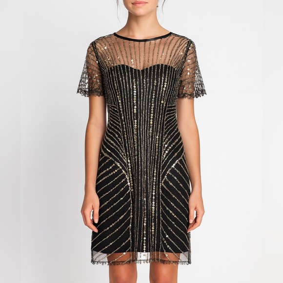 black and gold nye dress Black, Gold & Rose Gold Firework Jeweled Midi Sweater Dress – Queen of  Sparkles main image 1